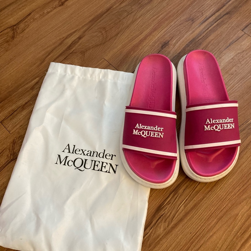 Alexander McQueen pink slides